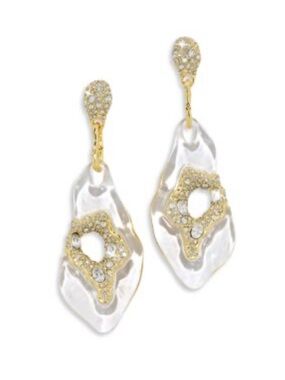 Alexis Bittar Liquid Lucite Geode Gold and Clear Earrings